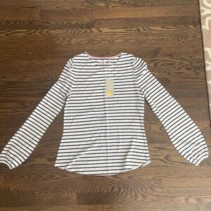 Boden Women Supersoft Long Sleeve Top navy white stripe size 6 NWT